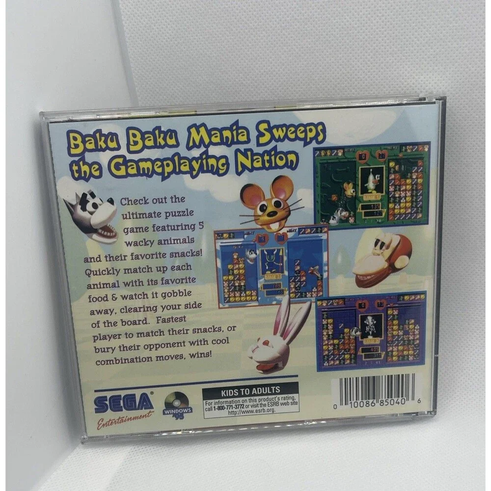 Baku Baku - PC - Puzzle Game - SEGA - W/ User Manual - CD ROM